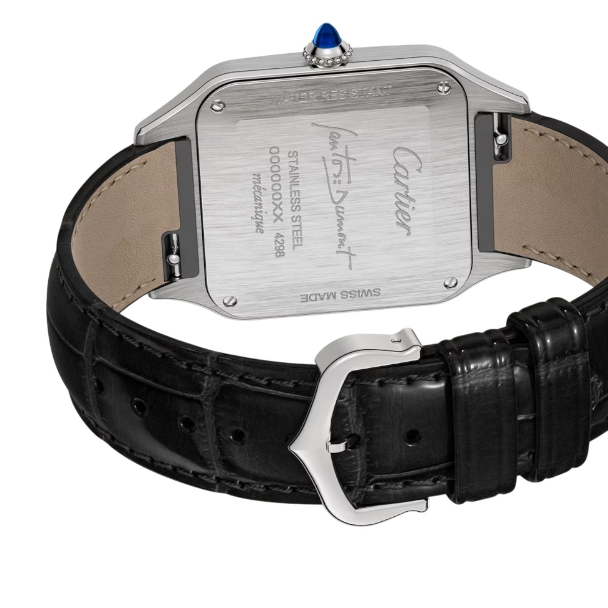 Cartier Santos Dumont 43.5mm x 31.4mm Watch, Black Dial