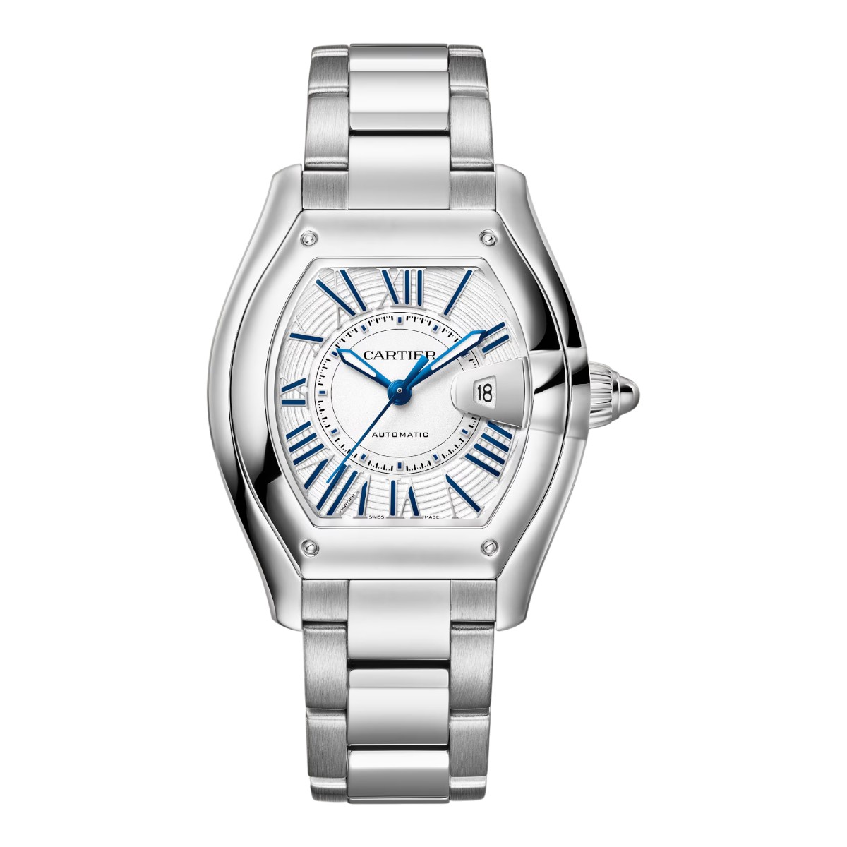 Cartier Roadster Medium 42.5mm x 34.92mm Men's Watch, White Dial