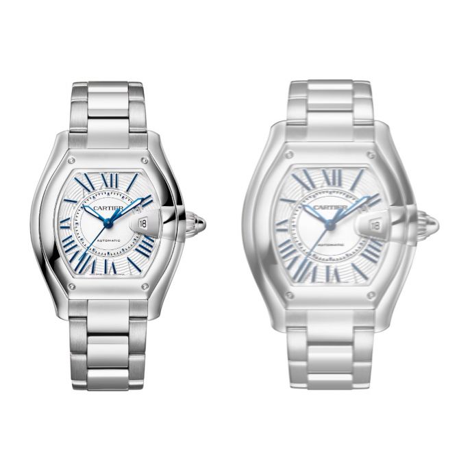 Cartier Roadster Medium 42.5mm x 34.92mm Men's Watch, White Dial