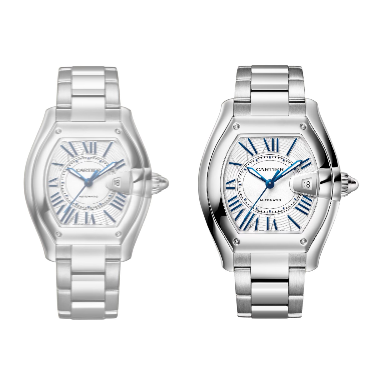 Cartier Roadster Large 47.2mm x 38.7mm Men's Watch, White Dial