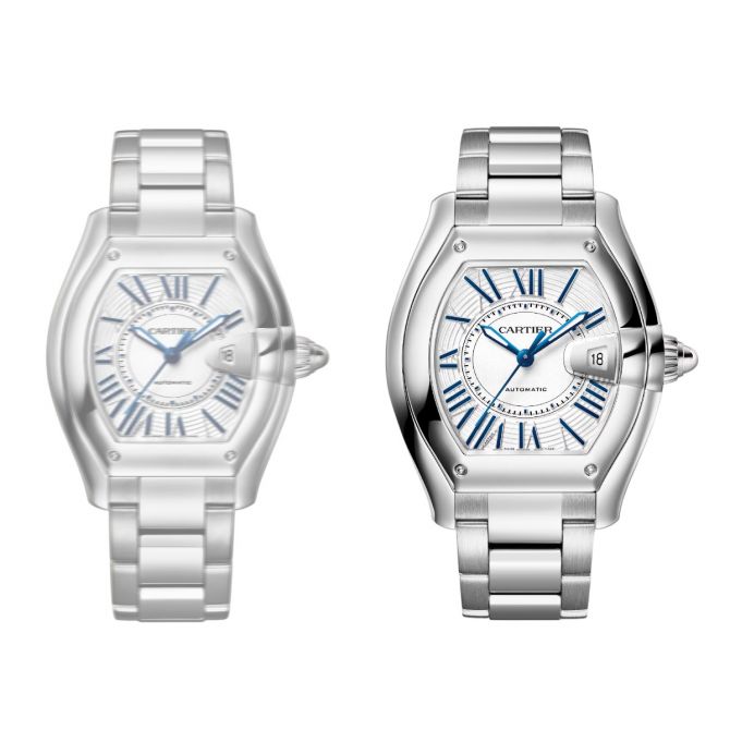 Cartier Roadster Large 47.2mm x 38.7mm Men's Watch, White Dial