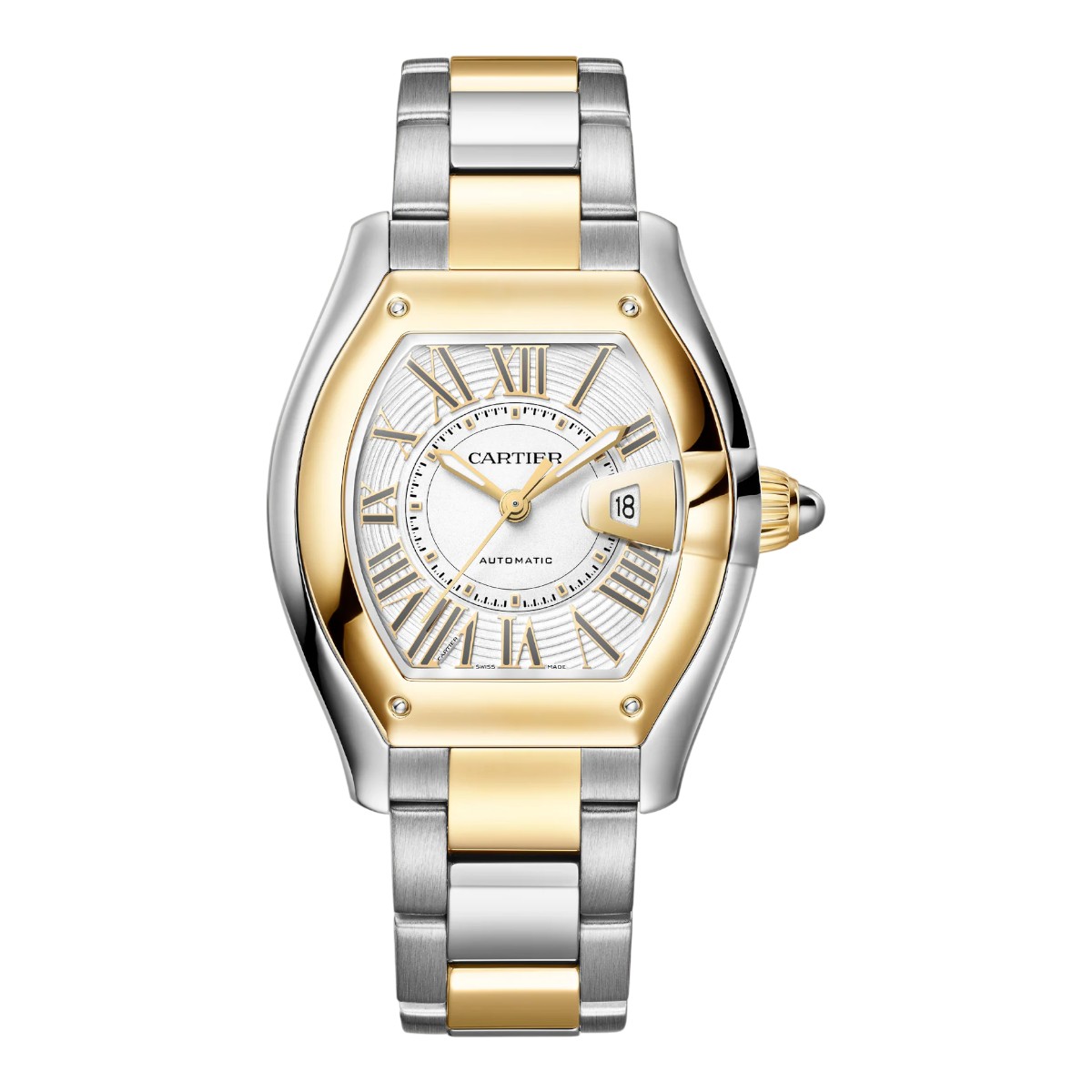 Cartier Roadster 42.5mm x 34.9mm Men's Watch, White Dial