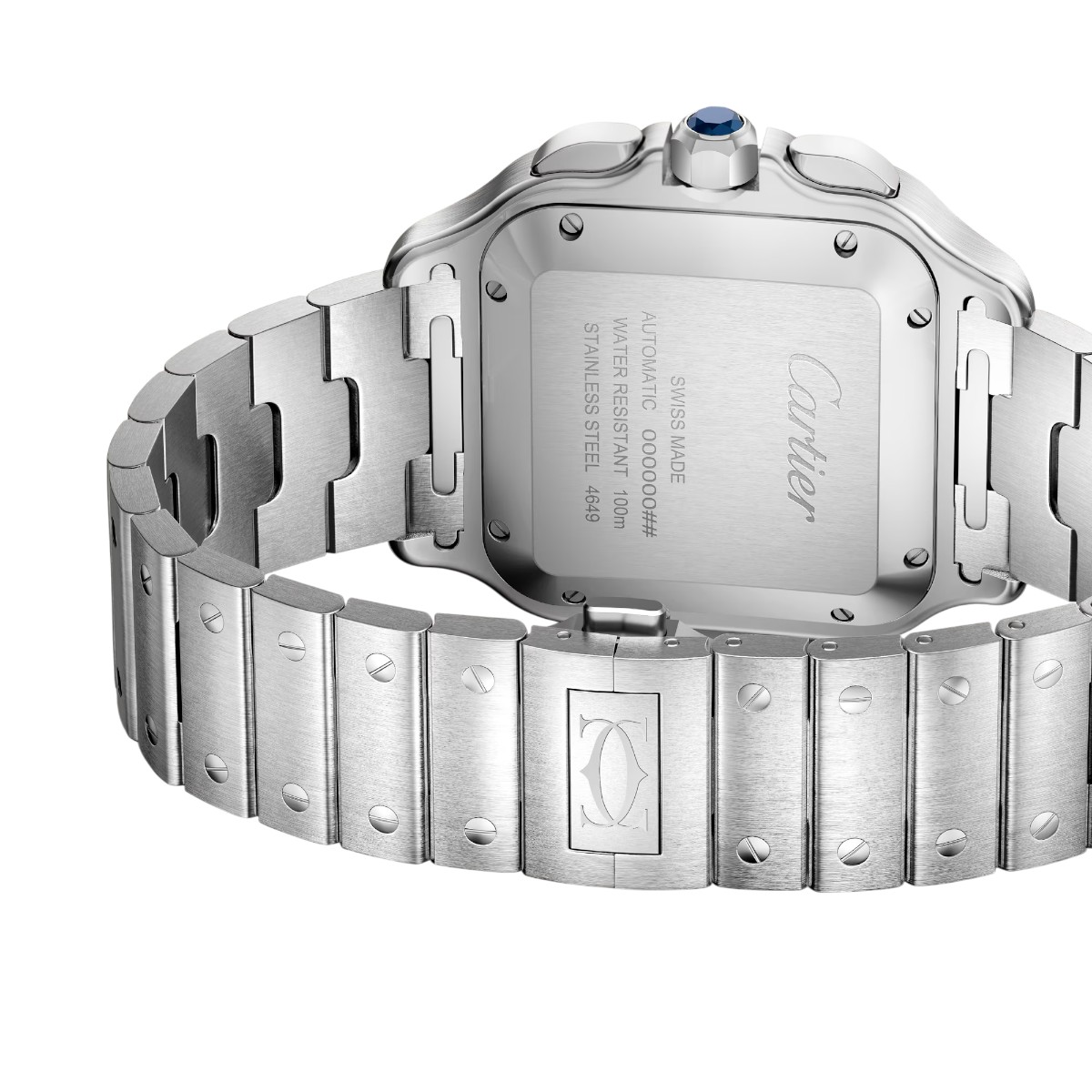Cartier Santos 47.5mm x 37.7mm Men's Watch, White Dial