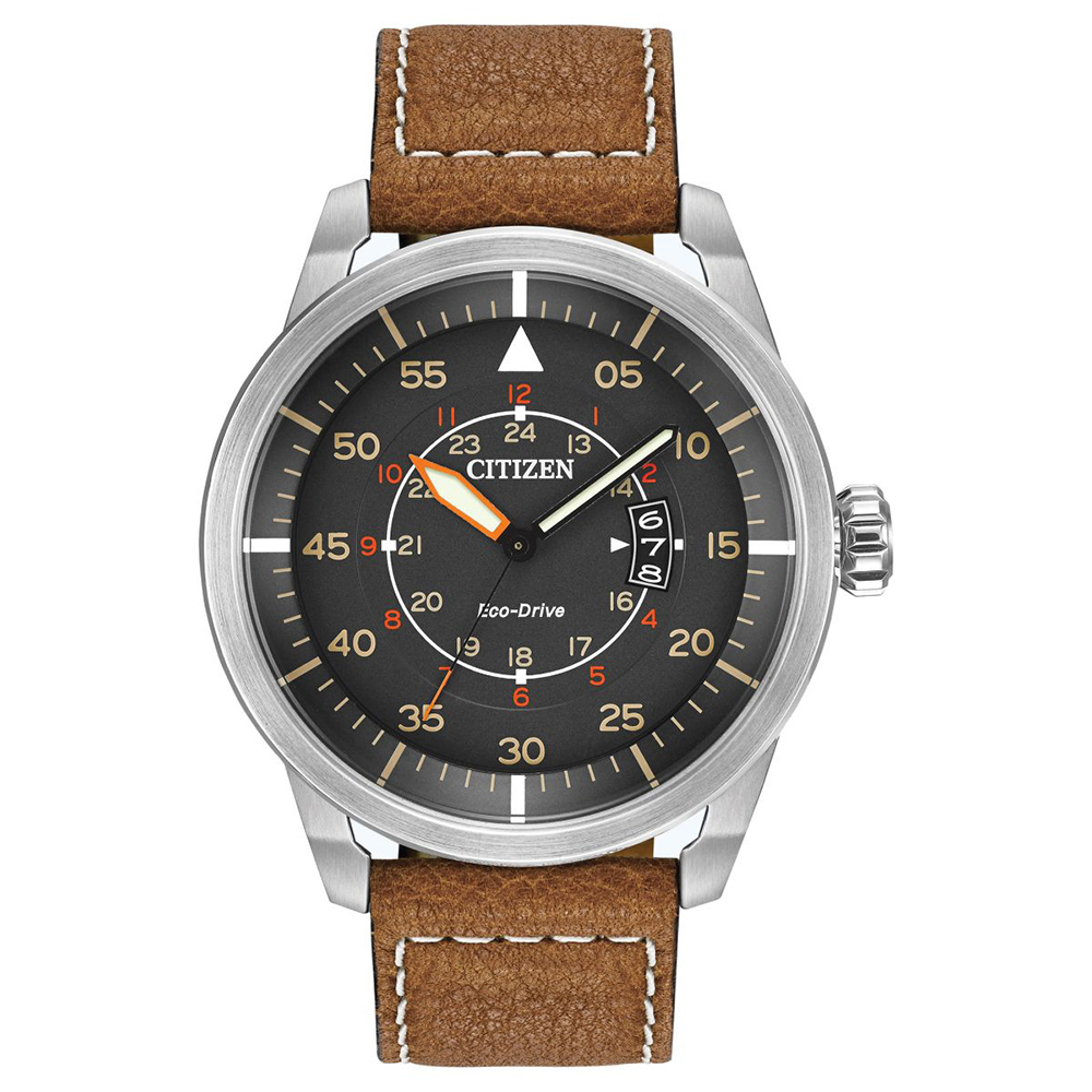 Citizen Avion Brown Strap 45mm Men's Watch AW136110H Borsheims