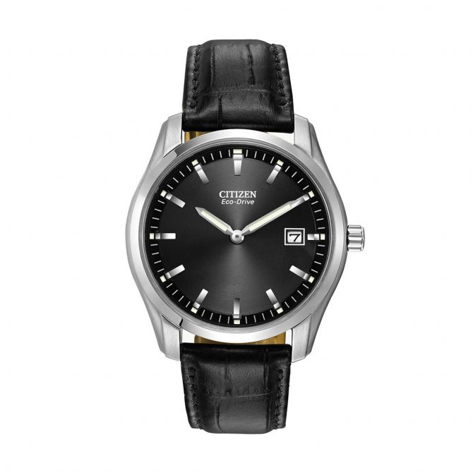 Citizen Corso Eco-Drive 40mm Watch, Black and Silver Tone Dial