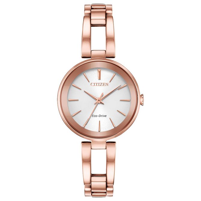 Citizen Axiom Women's Pink Gold Tone Stainless Steel Bracelet & Case 28mm Watch