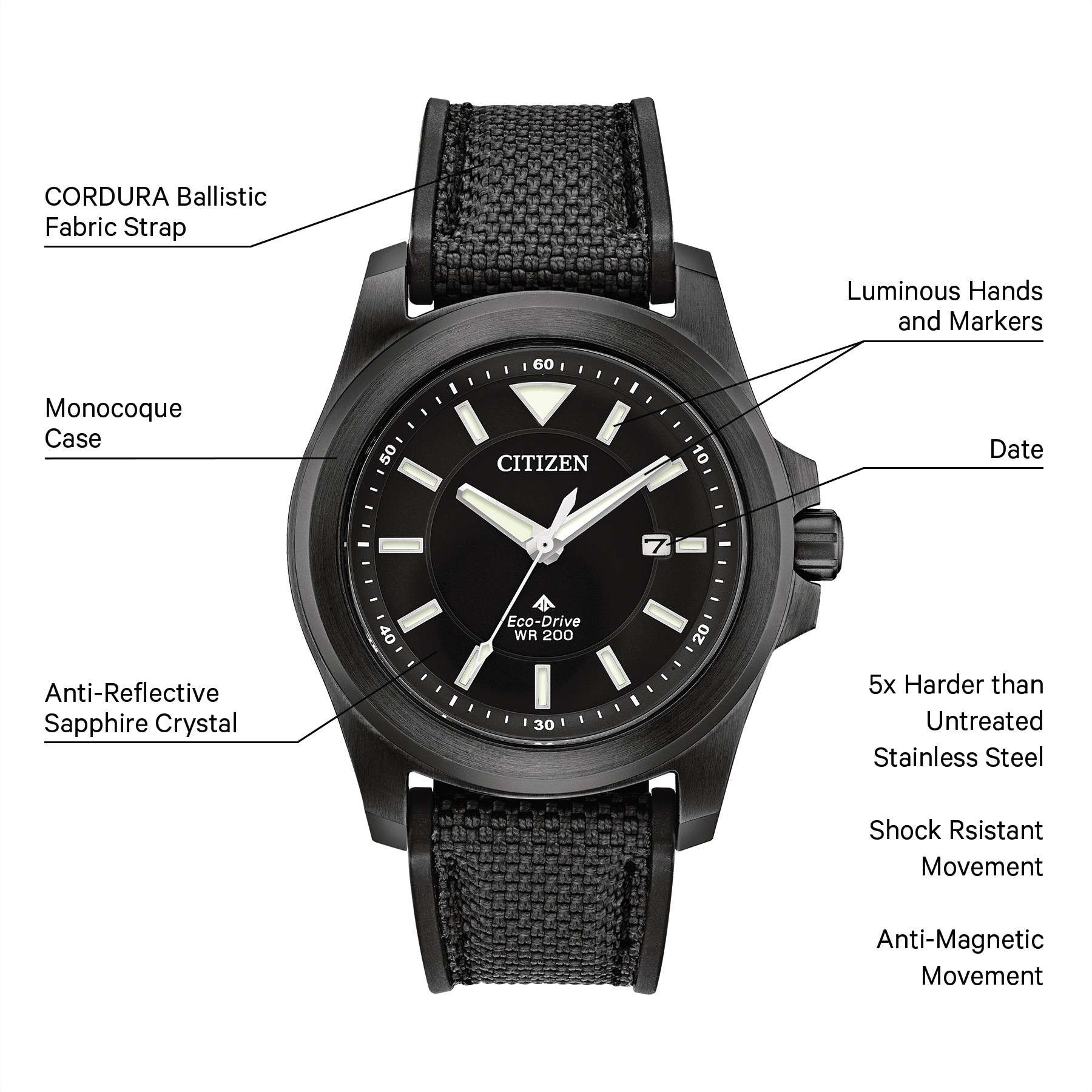 Citizen Promaster Tough 42mm Watch, Black and White Dial