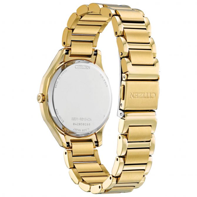 Citizen Drive 35mm Women's Watch, Yellow Gold Tone Dial | EM0752