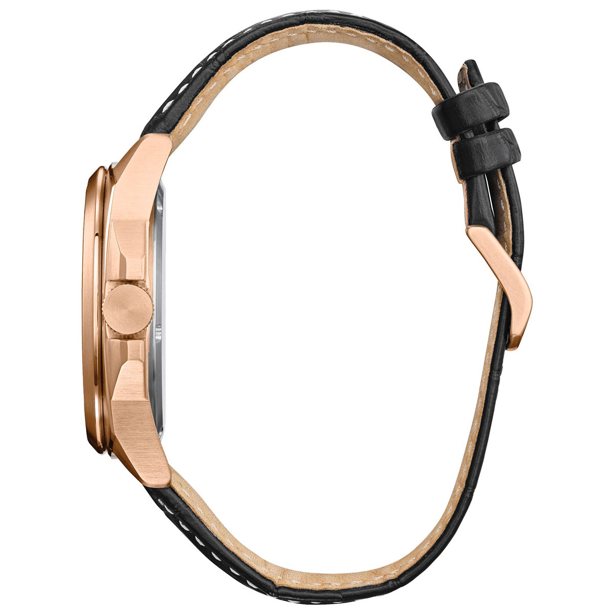 Citizen Endicott 42mm Watch, Black and Rose Gold Tone Dial