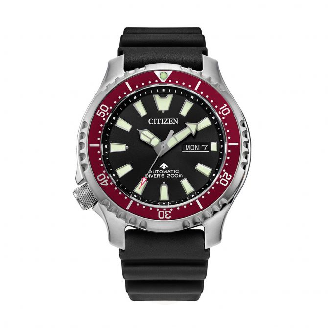 Citizen Promaster Dive Automatic 44mm Men's Watch, Black and Red Dial