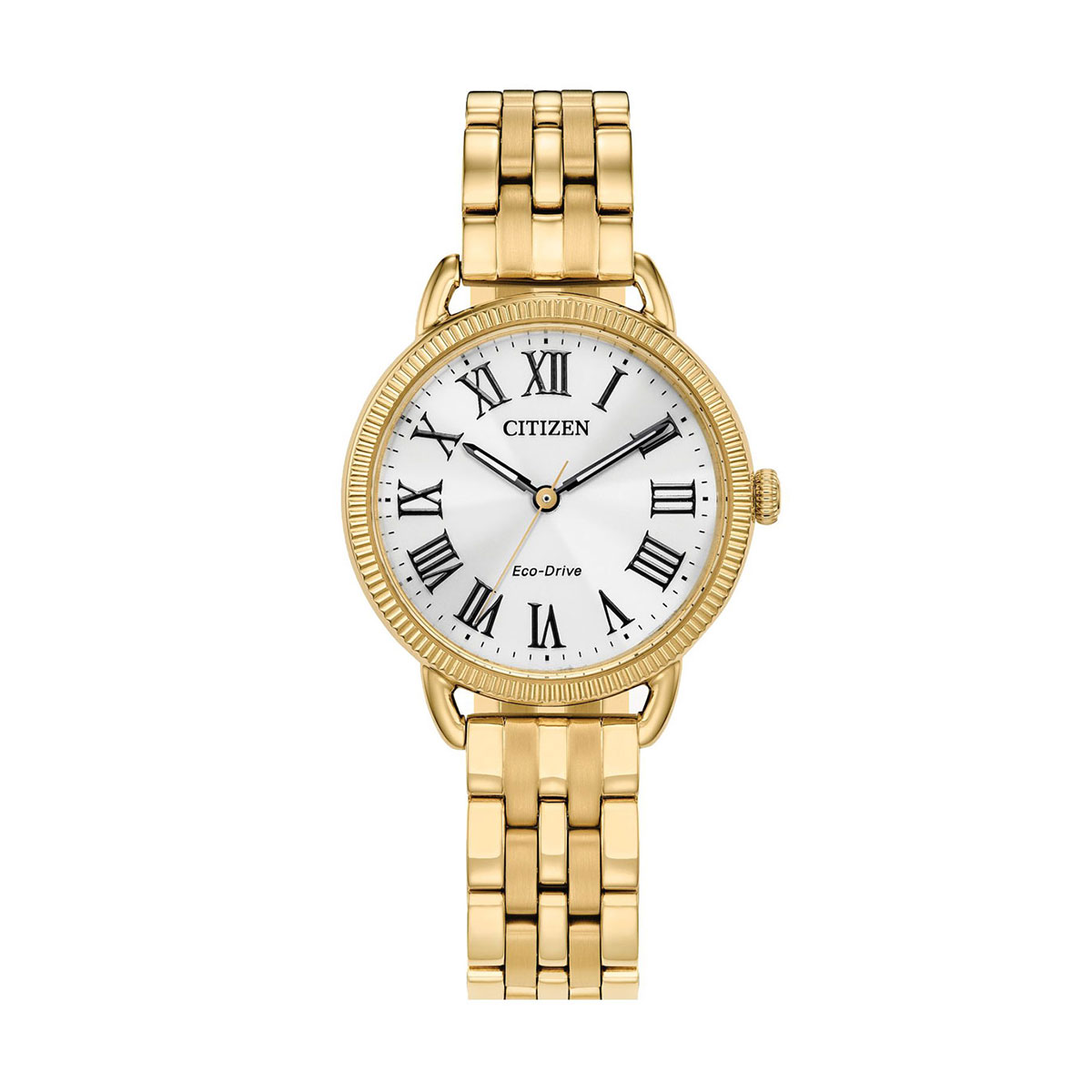 Citizen Classic 29mm Watch, White and Gold Tone Pattern Dial
