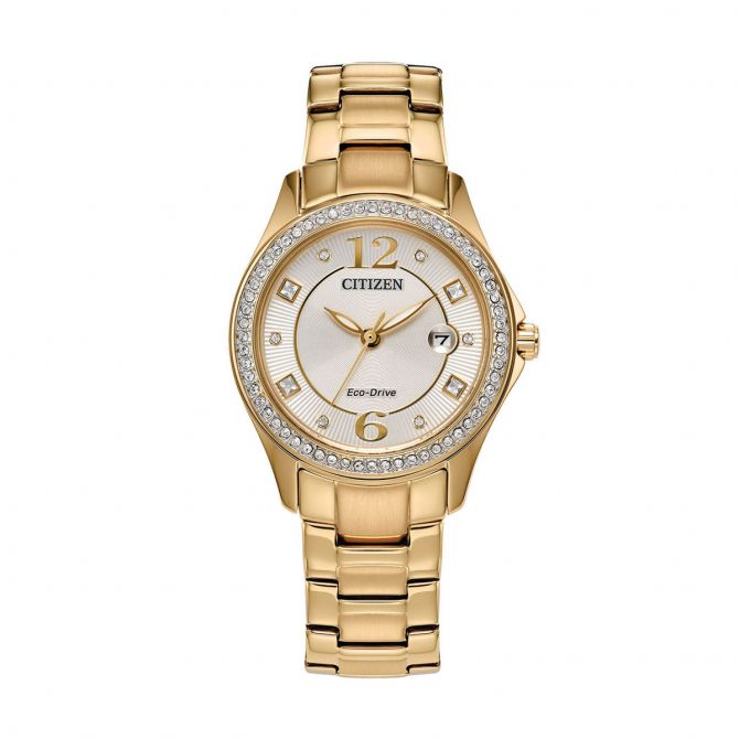 Citizen Crystal 30mm Watch, Champagne Dial