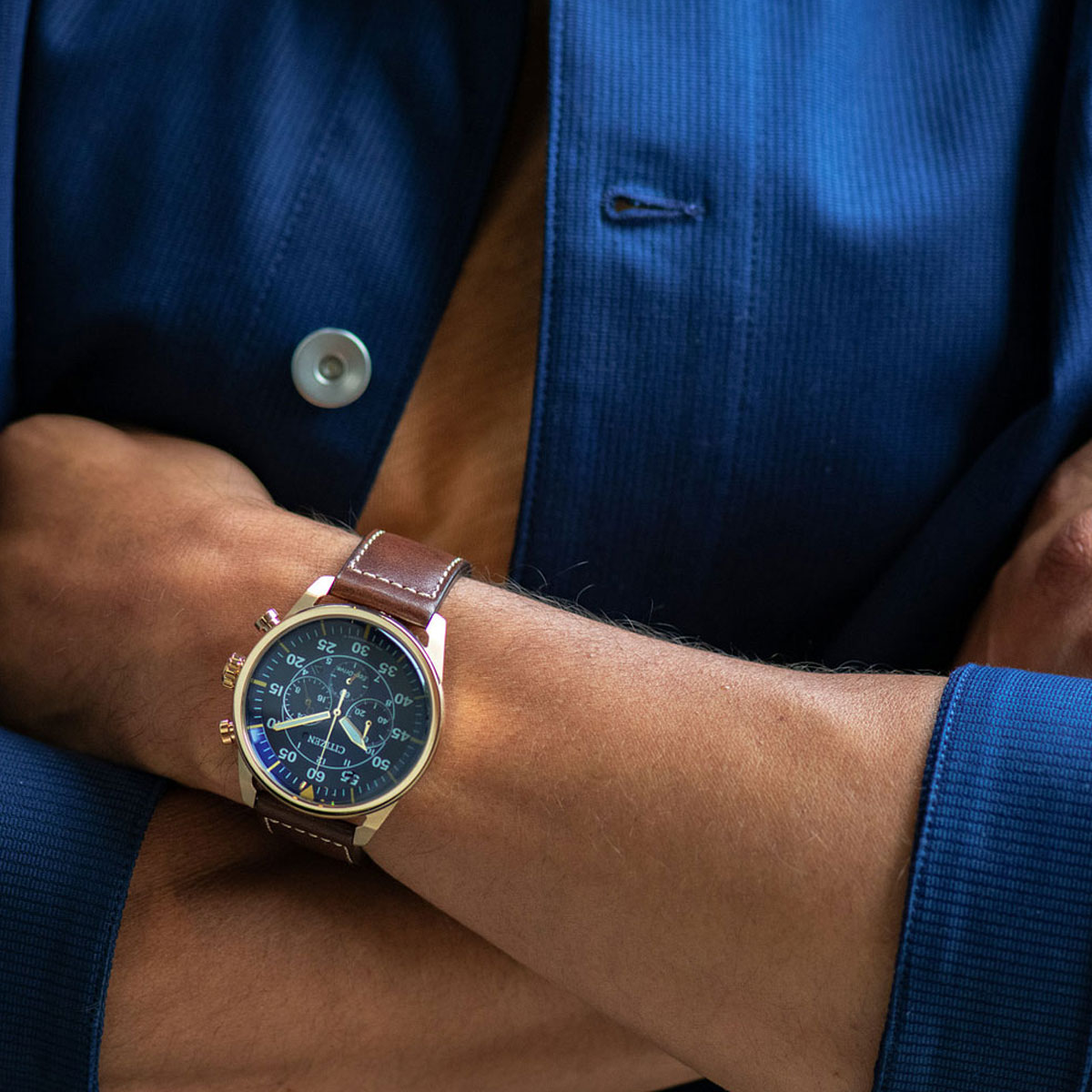 Citizen Avion 45mm Men's Watch, Blue Dial