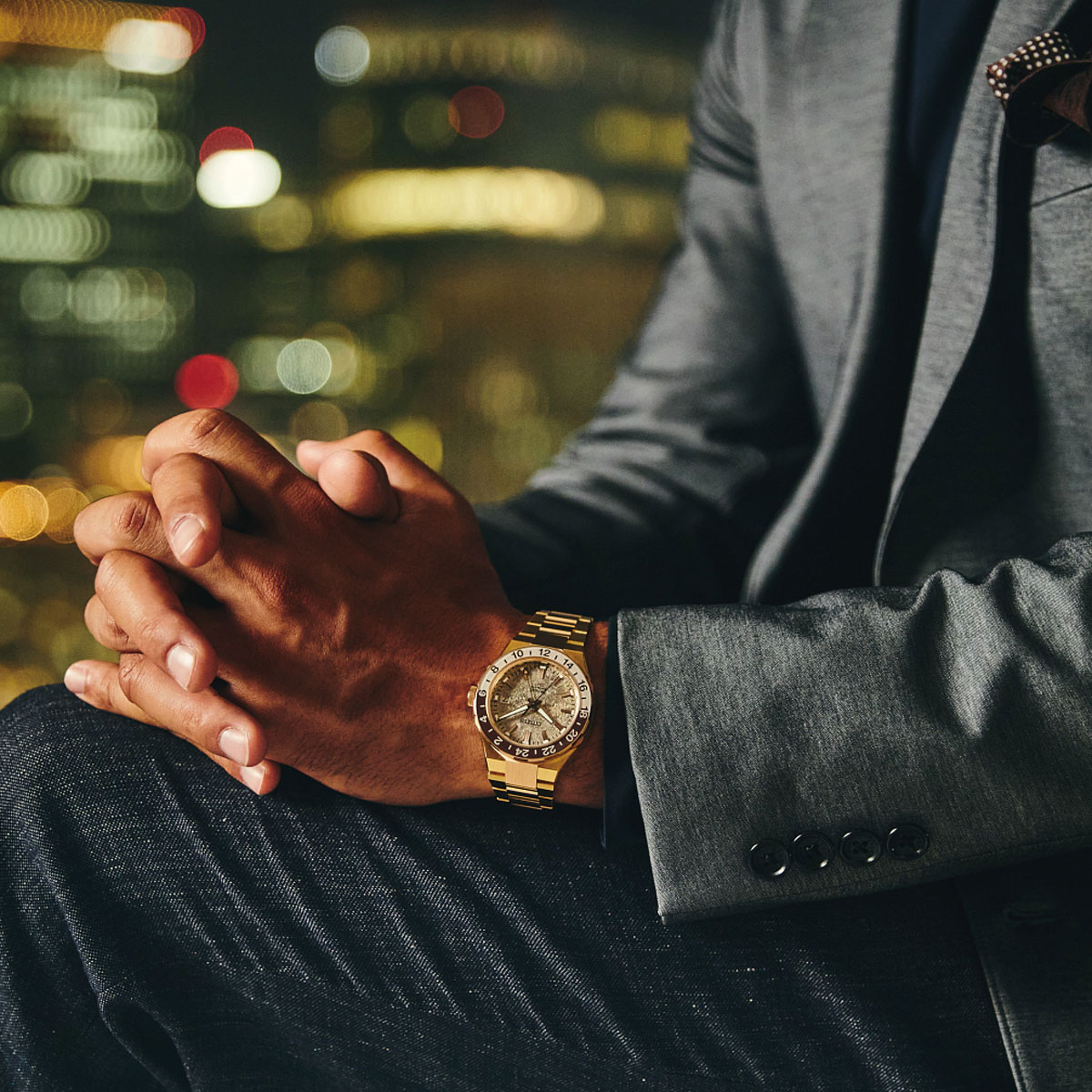 Citizen Series8 880 GMT Automatic 41mm Men's Watch, Yellow Gold Tone Dial