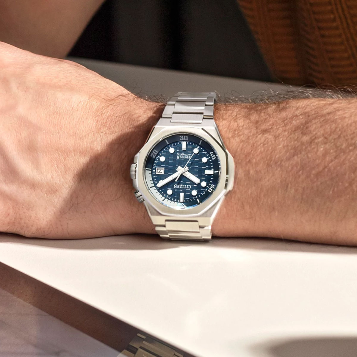 Citizen Series8 890 Automatic 42.6mm Men's Watch, Blue Textured Dial