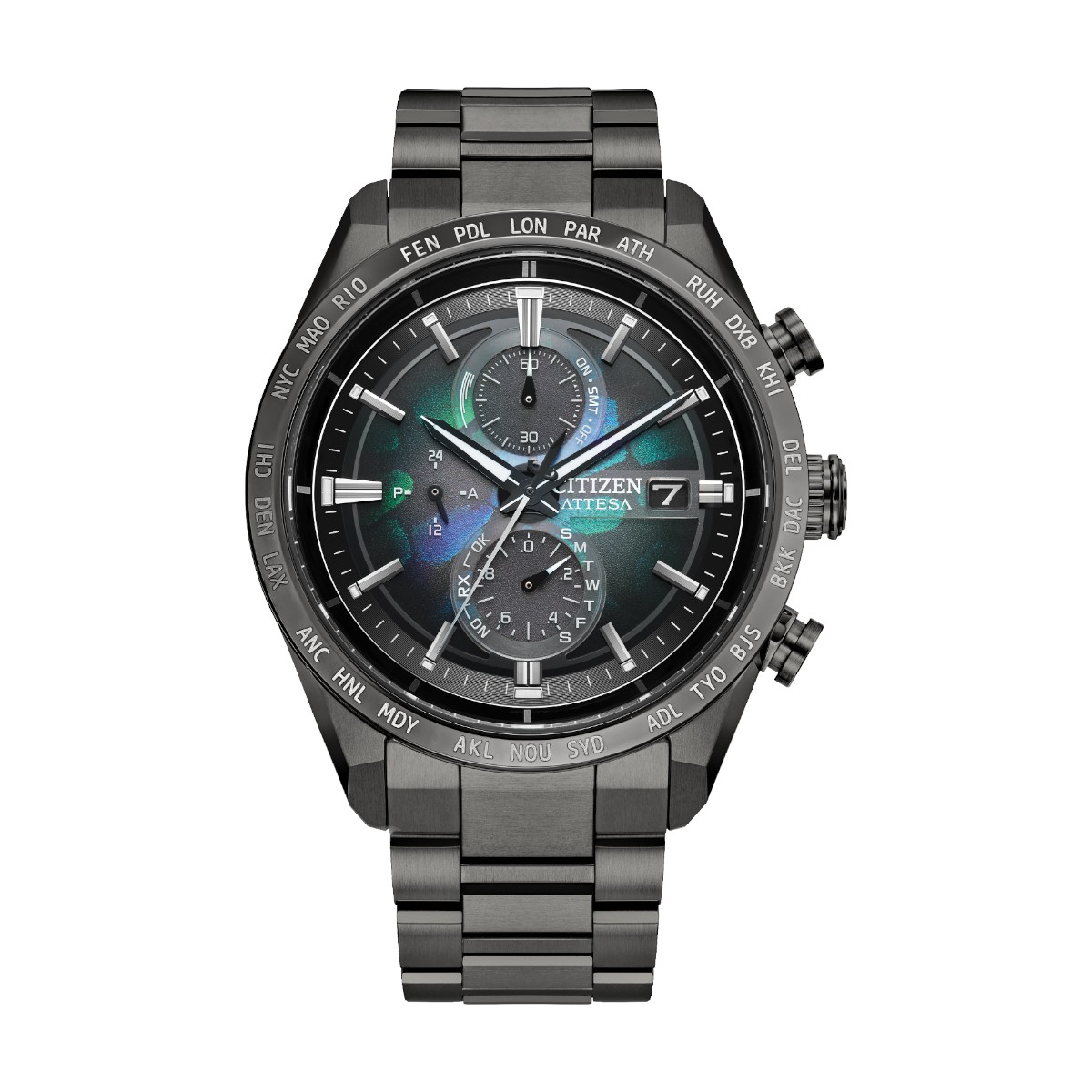 Citizen Attesa Super Titanium 42mm Men's Watch, Greenish Blue and Black Dial