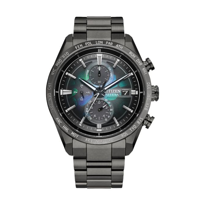 Citizen Attesa Super Titanium 42mm Men's Watch, Greenish Blue and Black Dial
