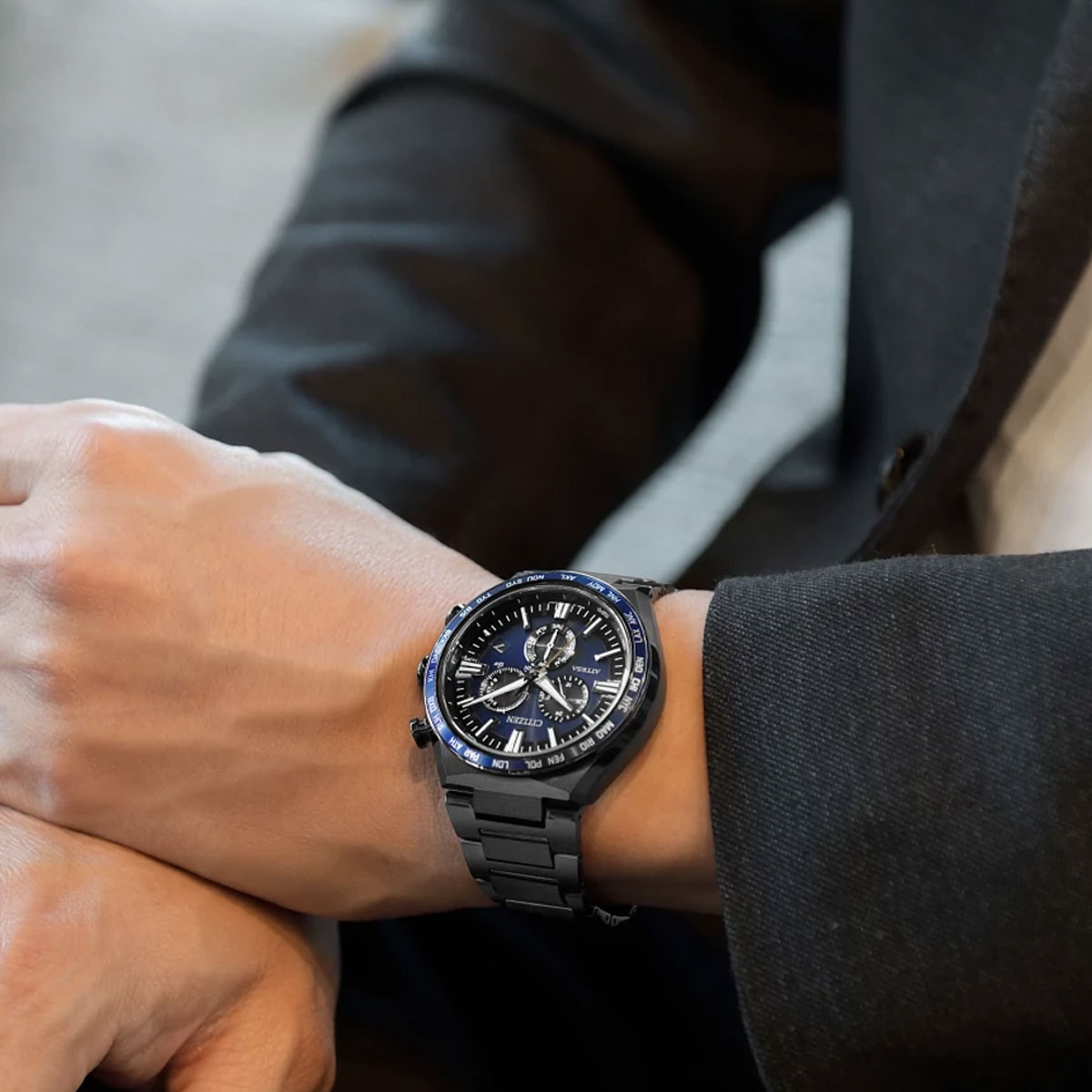 Citizen Attesa Super Titanium 42mm Men's Watch, Blue Dial