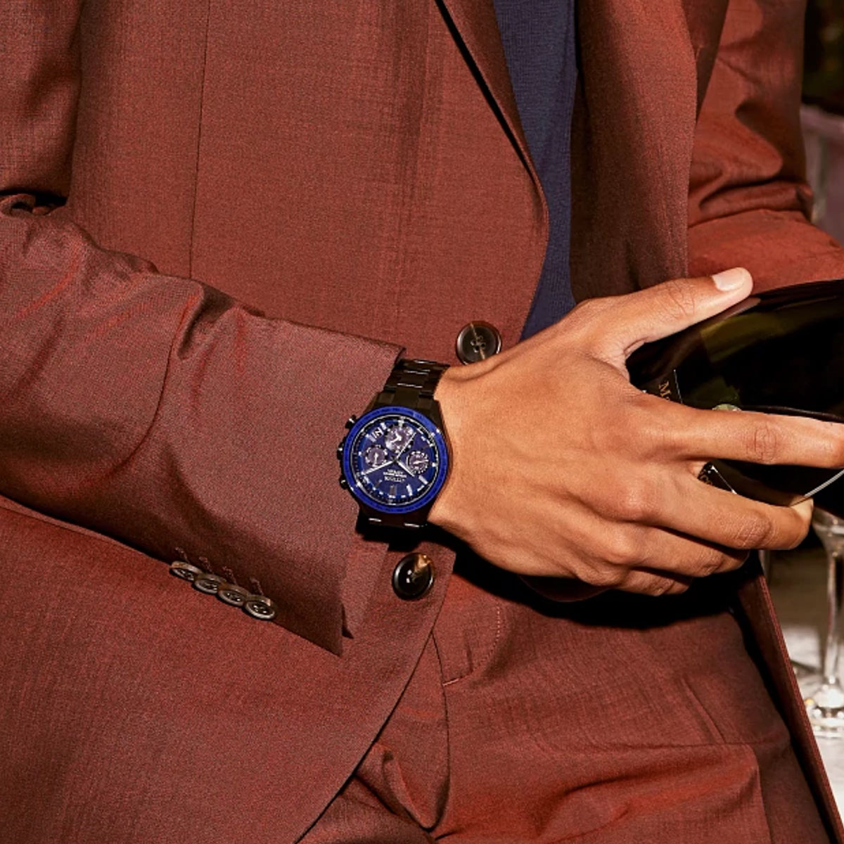 Citizen Attesa Super Titanium 44.6mm Watch, Textured Blue Dial