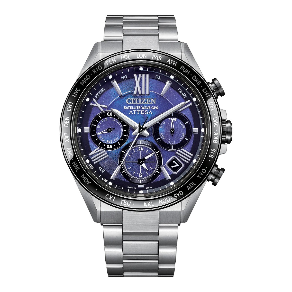 Citizen Attesa Chronograph 44.6mm Men's Watch, Blue Dial