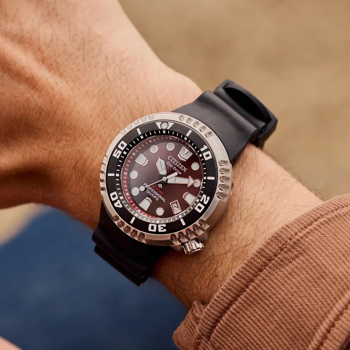 Citizen Promaster Dive E365 46mm Men's Watch, Red Dial