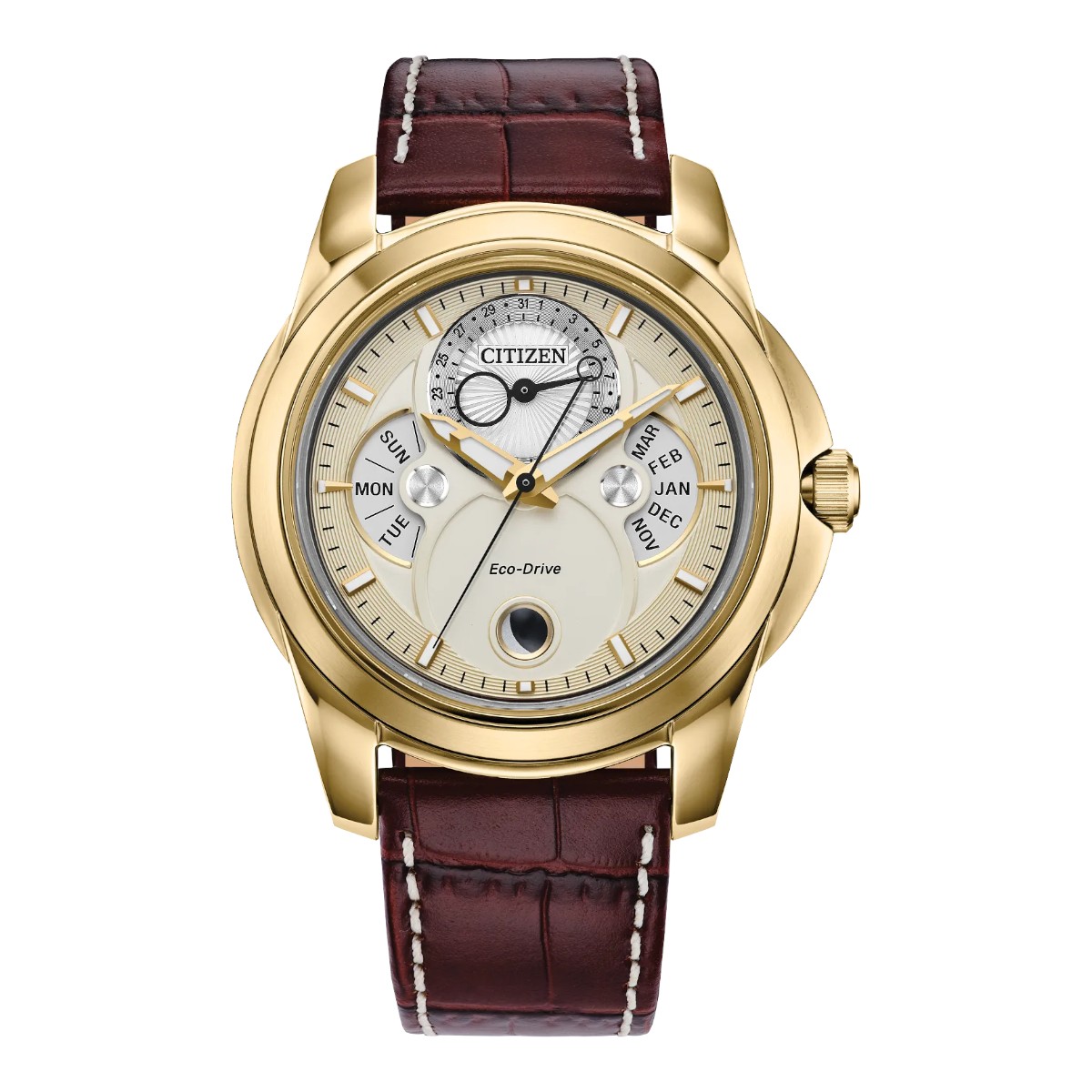 Citizen Calendrier 41.8mm Watch, Gold Dial
