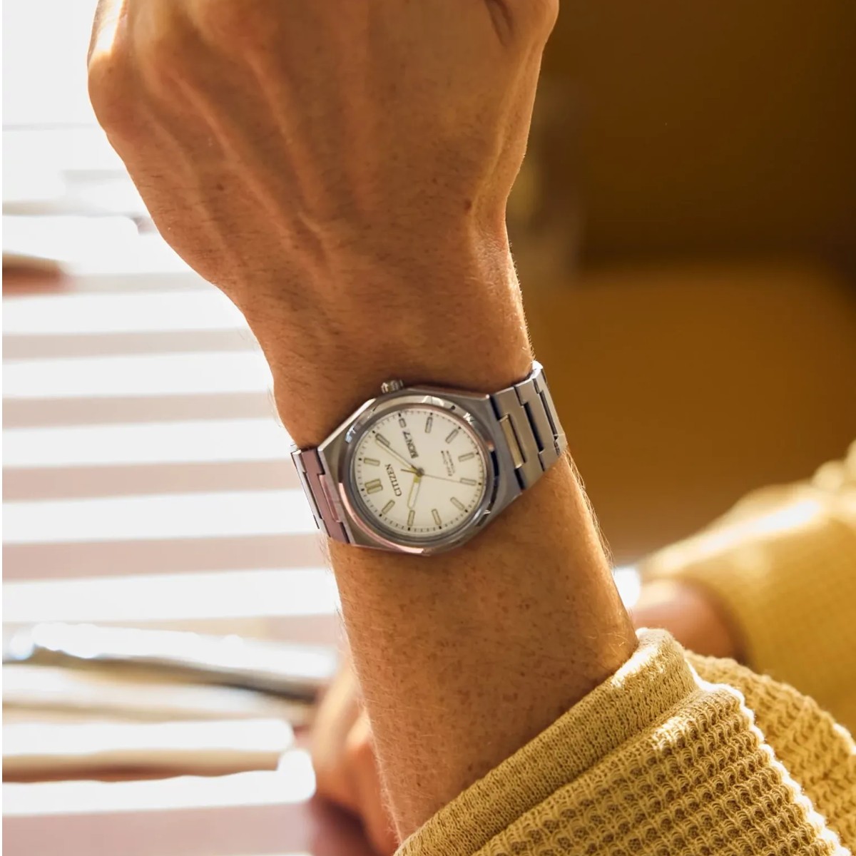 Citizen Zenshin Three-Hand 39mm Men's Watch, White Dial