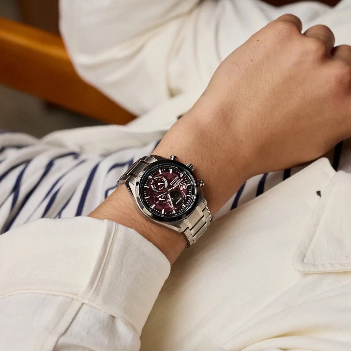 Citizen Tsuki-yomi A-T 43mm Men's Watch, Red Dial