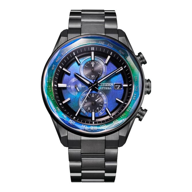 Citizen Attesa 42mm Women's Watch, Blue and Green Dial