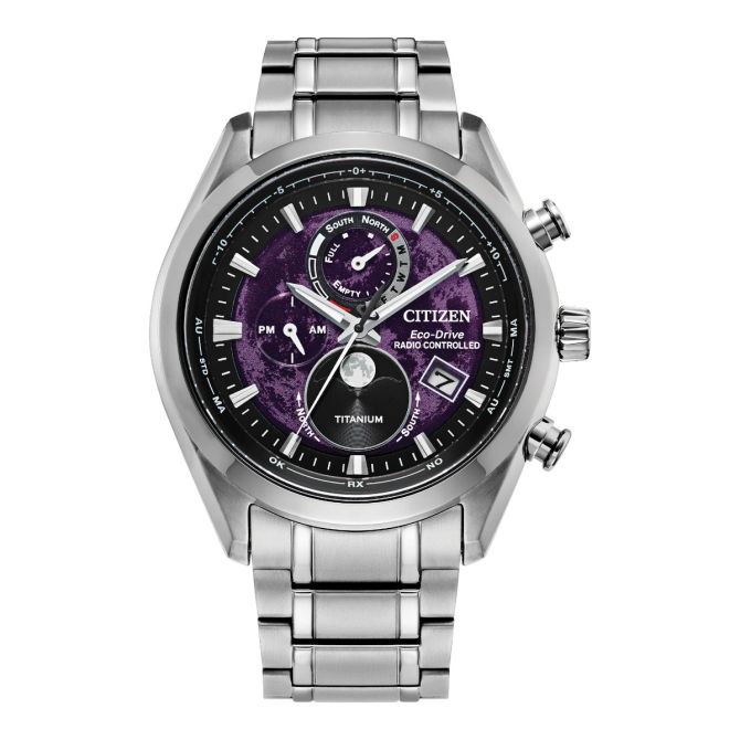 Citizen Tsuki-yomi A-T 43mm Men's Watch, Purple Dial