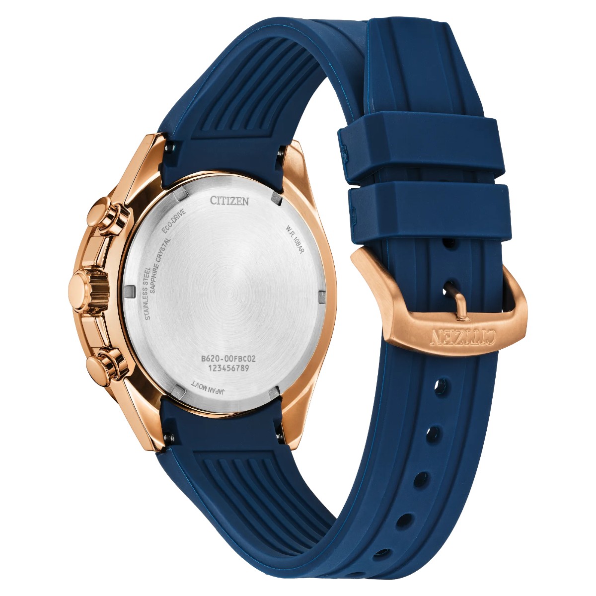 Citizen Endeavor Chronograph 43mm Men's Watch, Blue Dial and Blue Rubber Bracelet