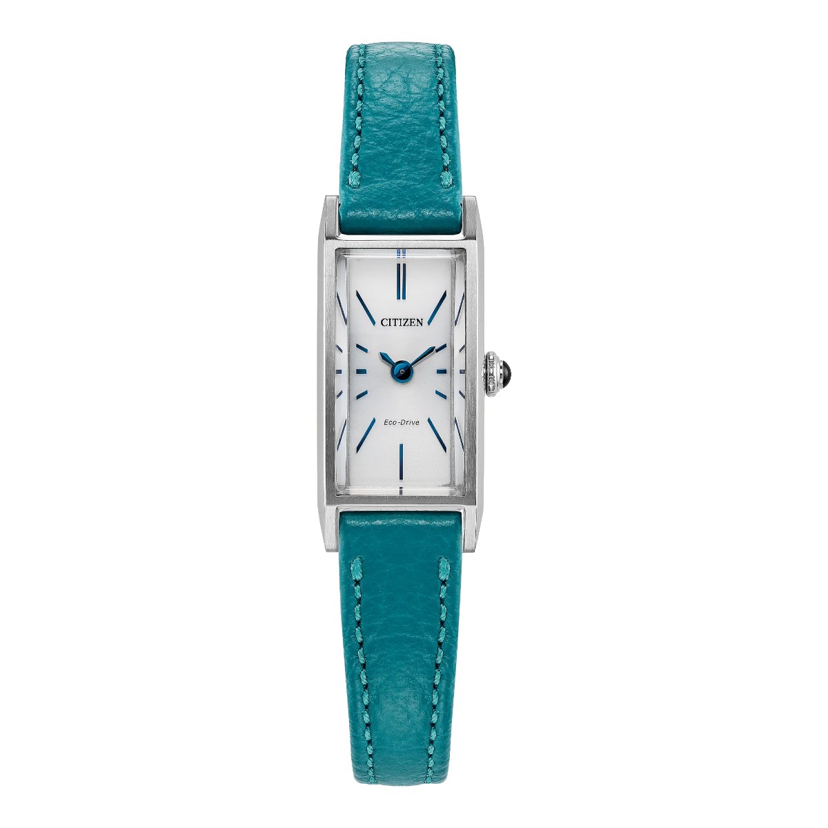 Citizen Fio 14.3 x 30.7mm Women's Watch, White Dial with Blue Leather Strap