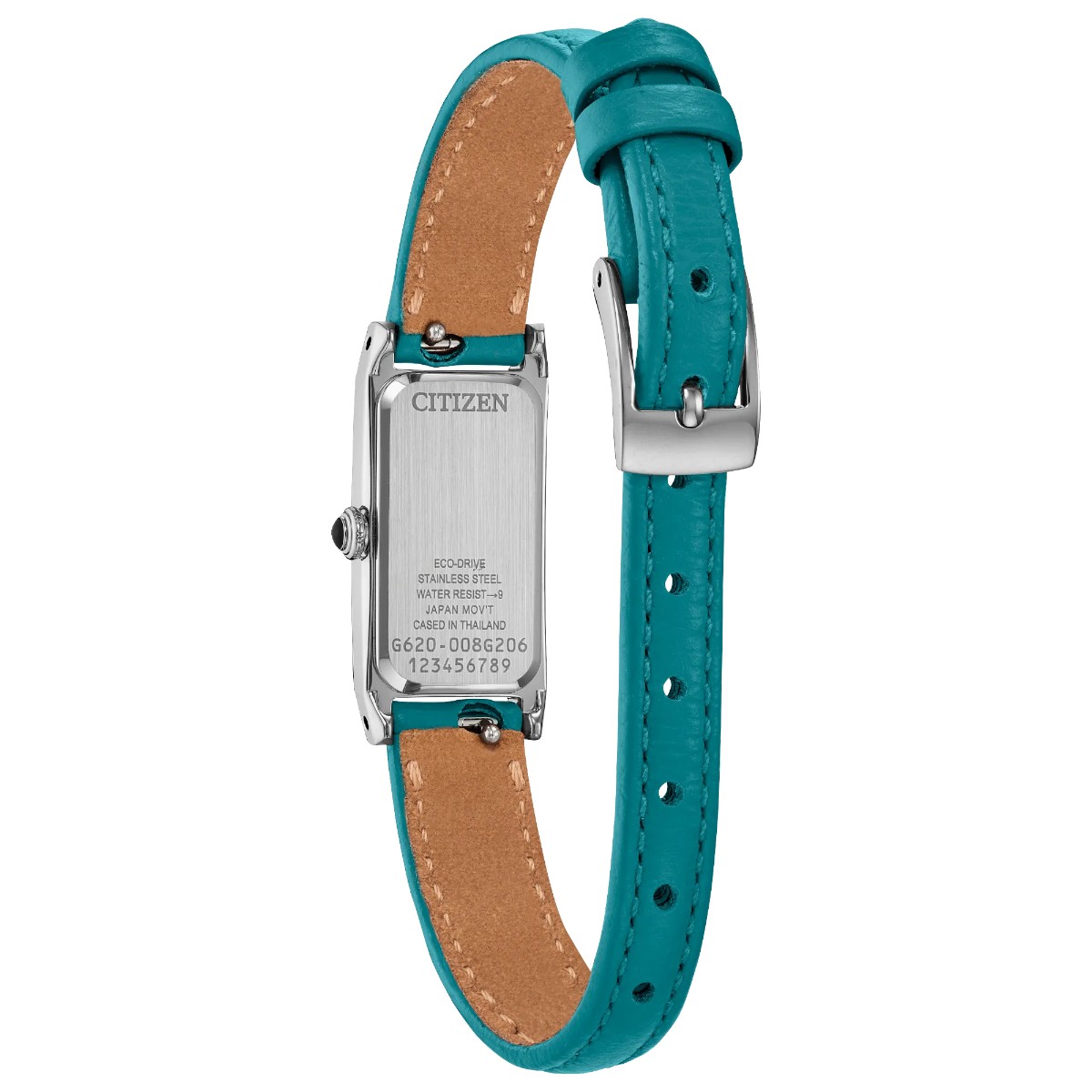 Citizen Fio 14.3 x 30.7mm Women's Watch, White Dial with Blue Leather Strap