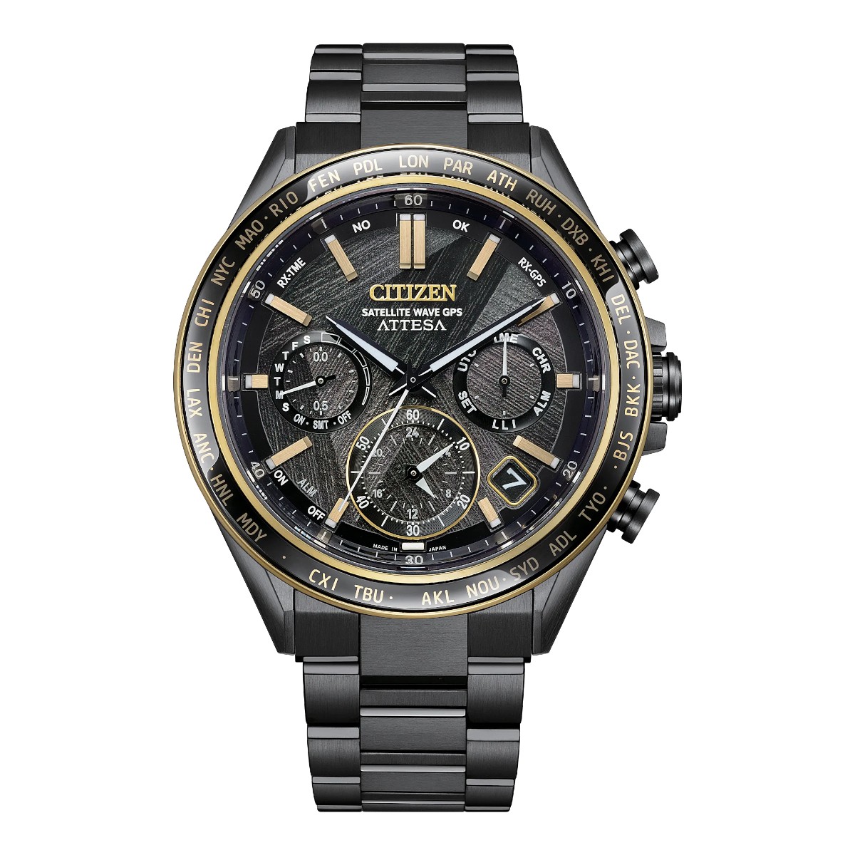 Citizen Attesa Light In Black 44.6mm Men's Watch, Black Dial