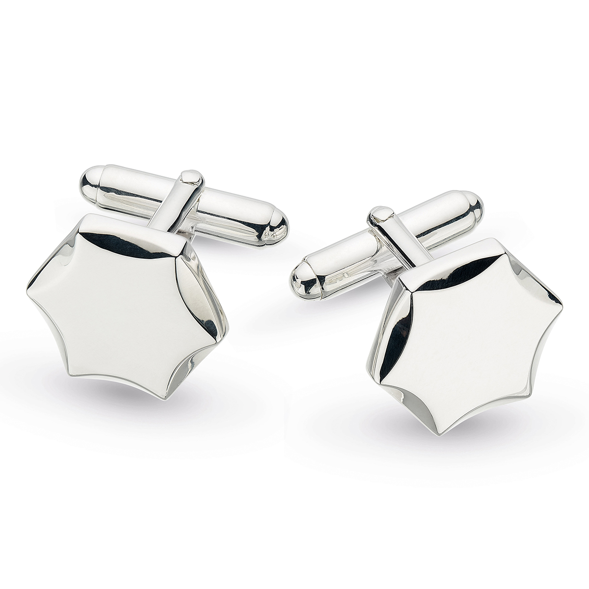 Sterling Silver Hexagon Cufflinks