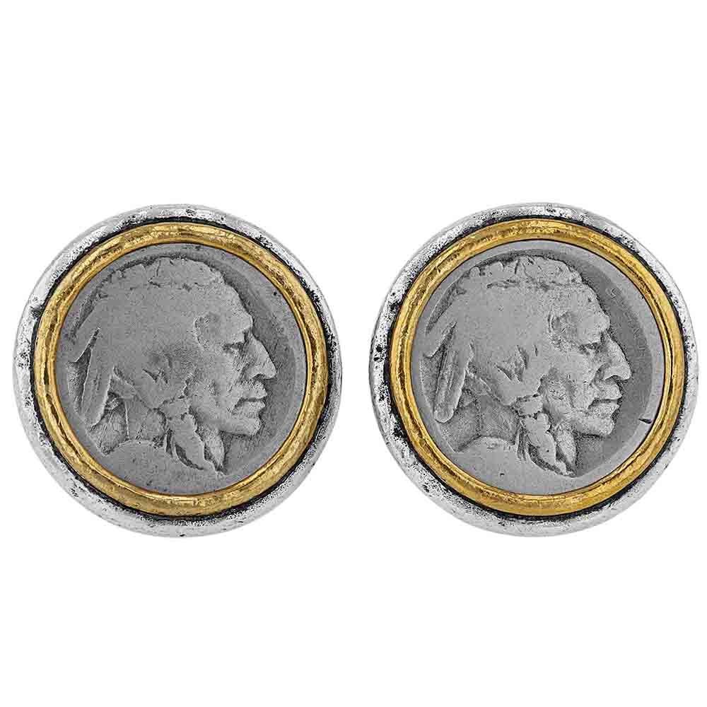John Varvatos Silver & Brass Buffalo Nickel Cufflinks