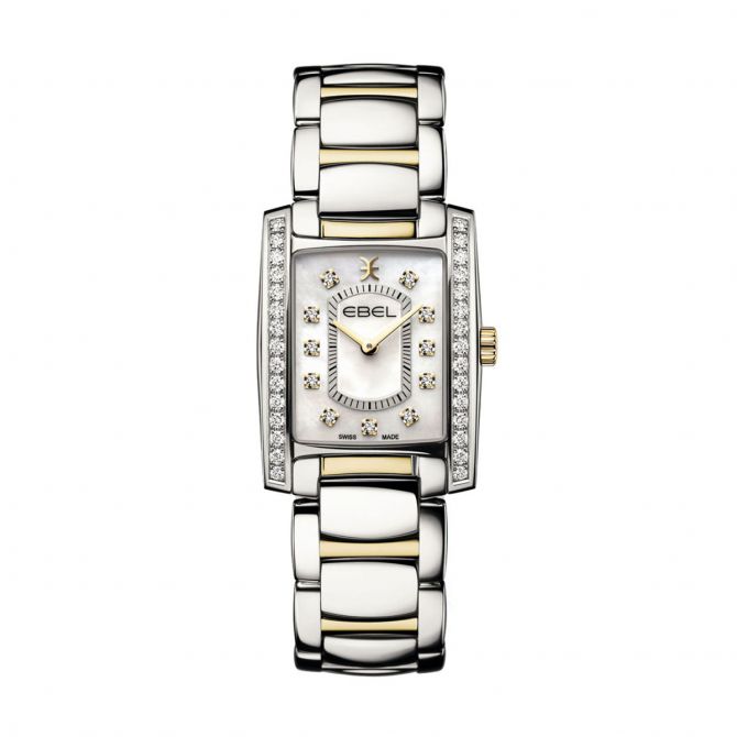 EBEL Brasilia Women's 22.9mm Watch, Silver and Gold Diamond Dial