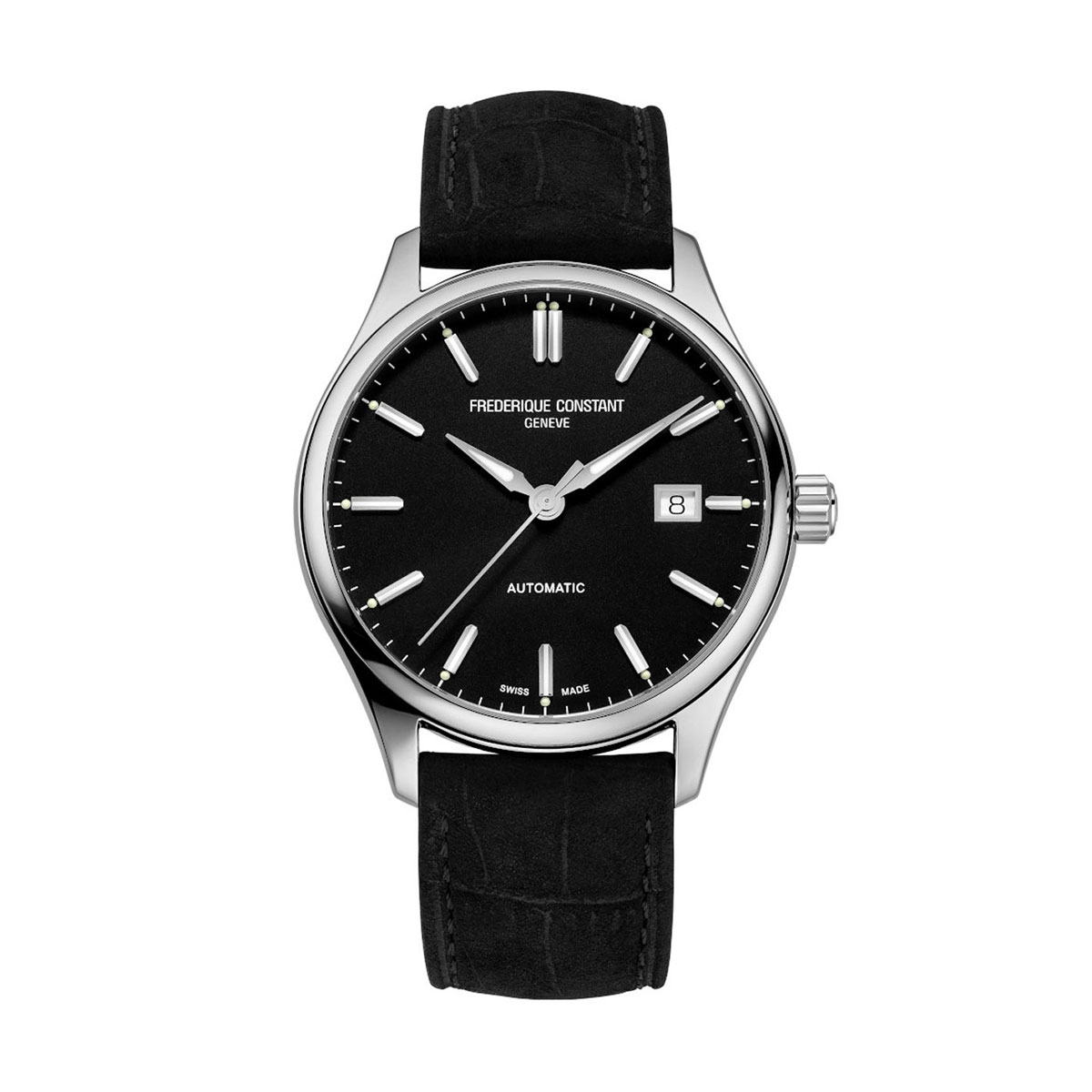 Frederique Constant Classics Index Automatic 40mm Watch, Black and Silver Dial