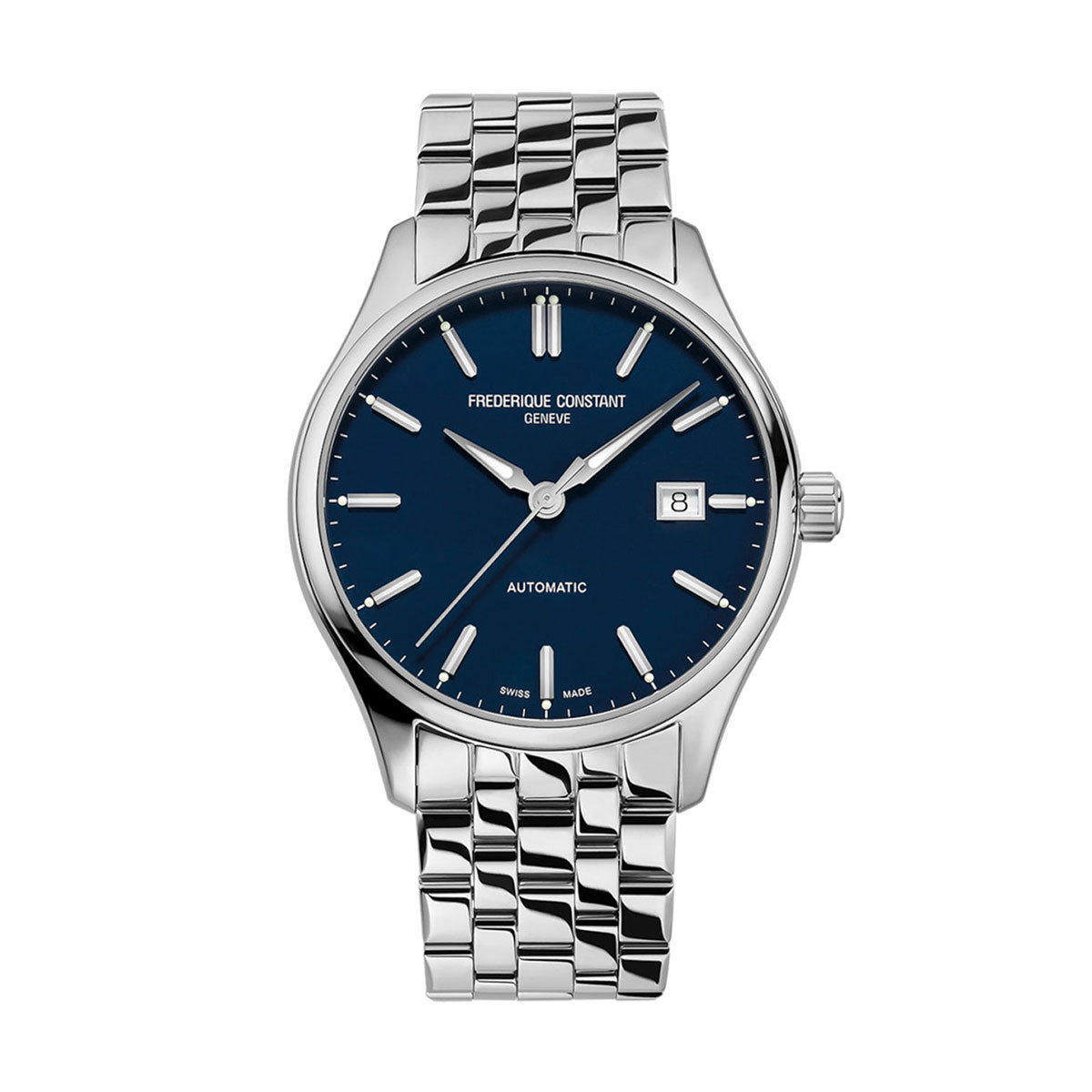 Frederique Constant Classics Index Automatic 40mm Watch, Navy Blue and Silver Dial