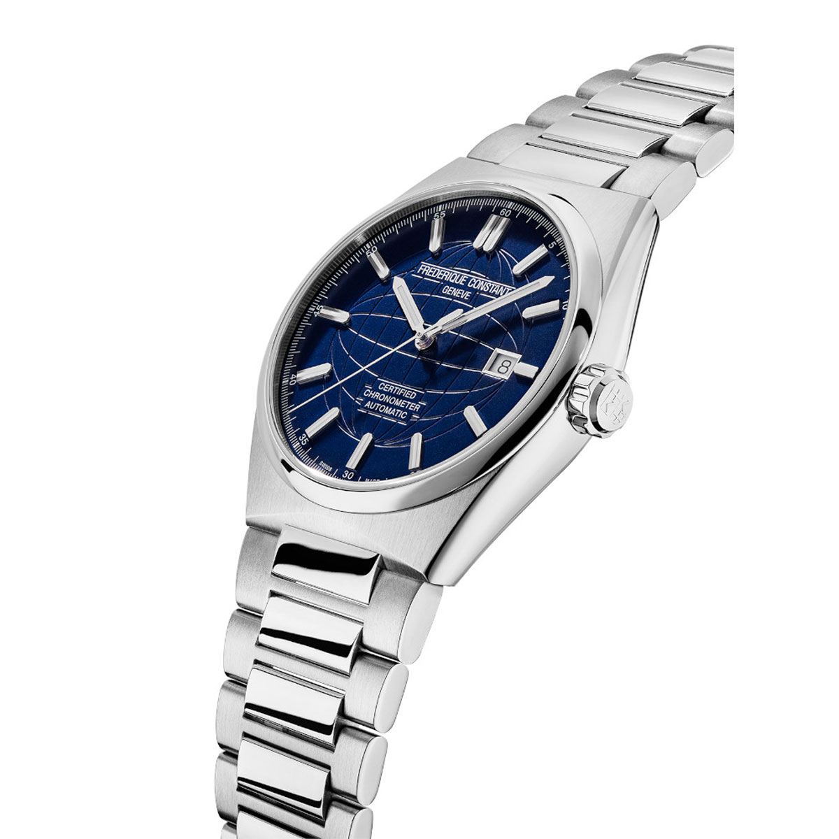 Frederique Constant Highlife Automatic COSC 41mm Watch, Navy Blue Globe Dial
