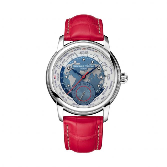 Frederique Constant Manufacture World time 42mm Watch, World Map Dial