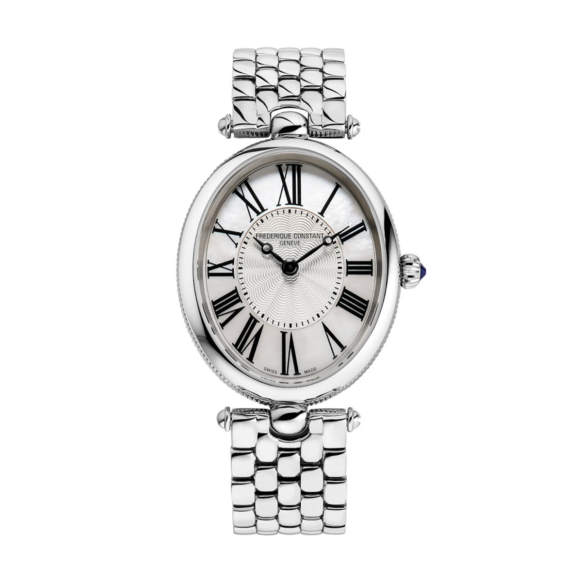 Frederique Constant Art Deco Oval 30mm Watch, White Mother of Pearl Dial