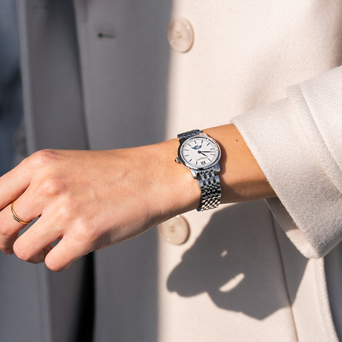 Frederique Constant Classics Slimline Moonphase 30mm Watch, Silver Dial