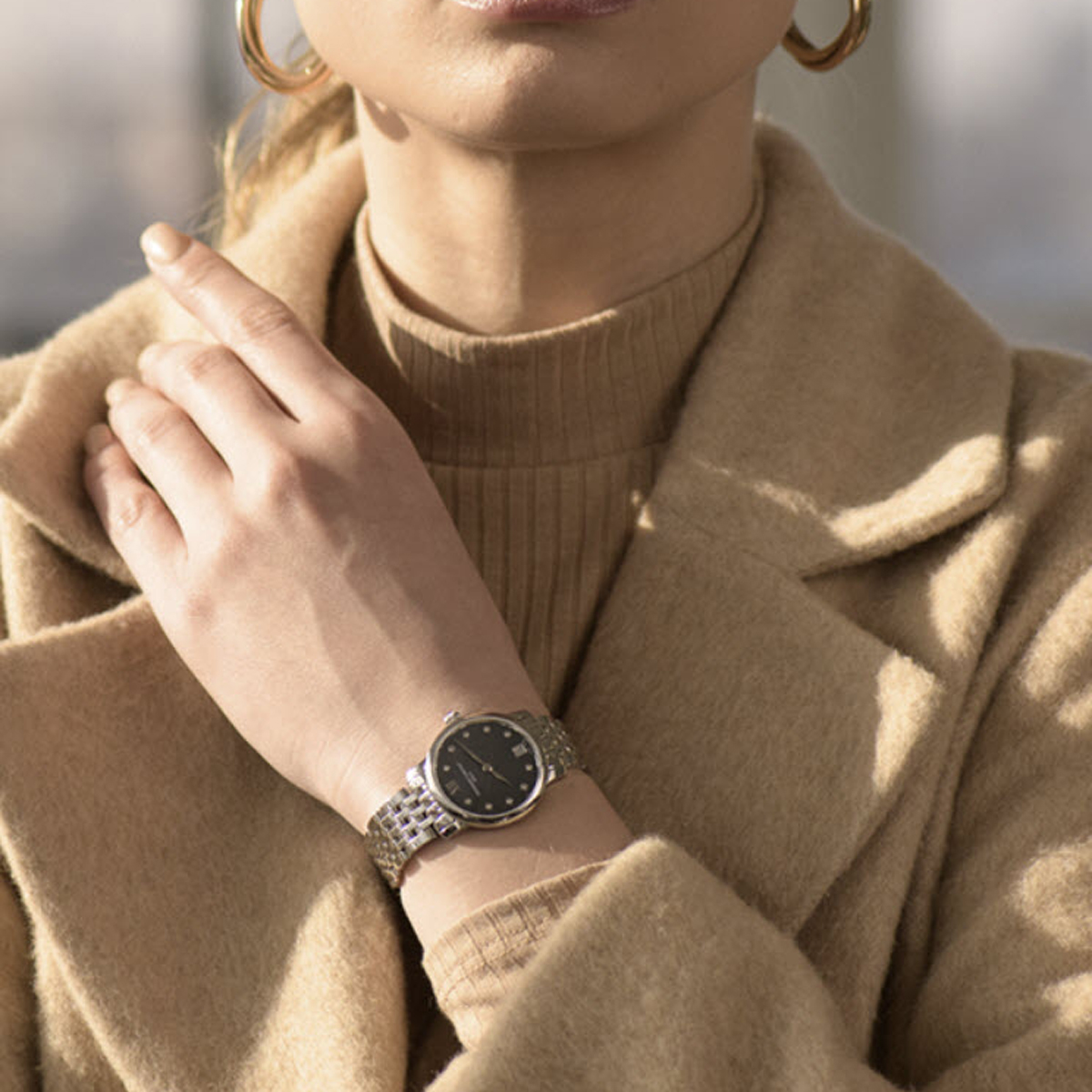 Frederique Constant Classics Slimline Midsize Date 30mm Watch, Black Dial