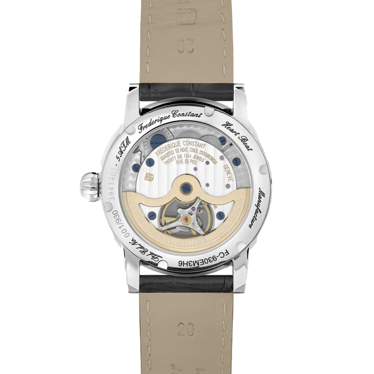 Frederique Constant Manufacture Classic Heart Beat 39mm Watch, Beige Dial