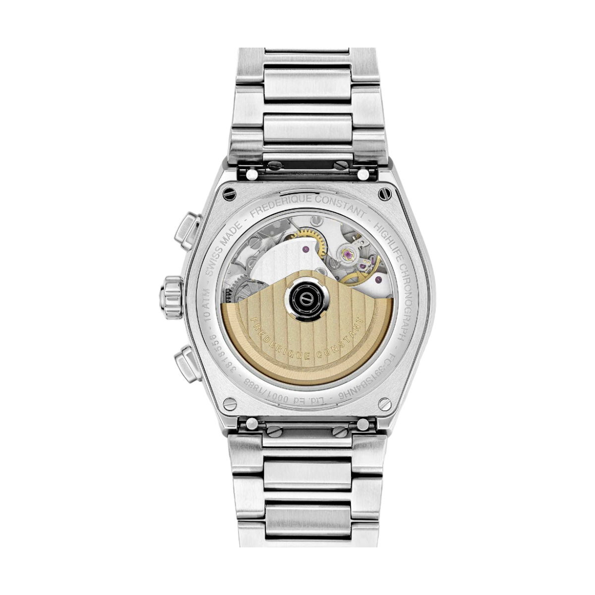 Frederique Constant Highlife Automatic Chronograph 41mm Men's Watch, Matte Silver Dial