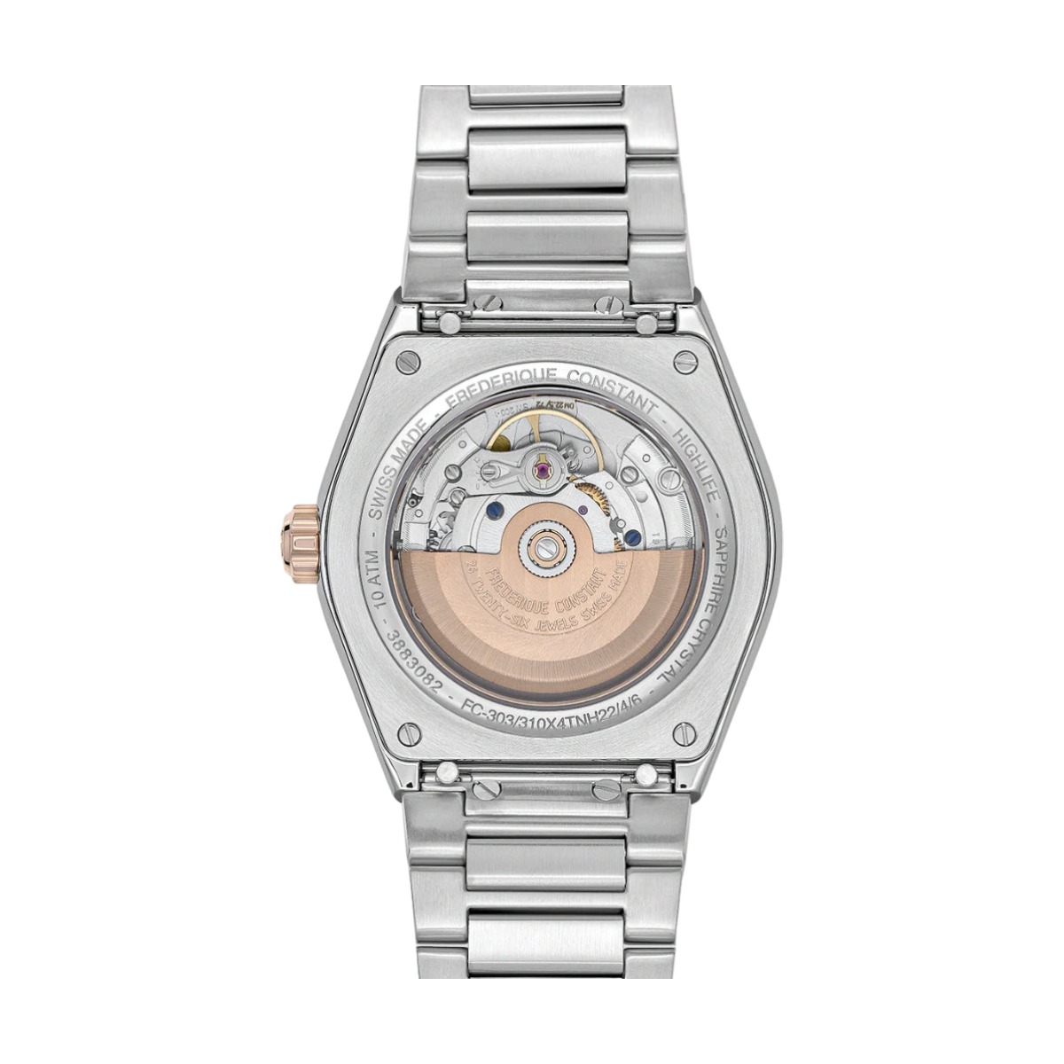 Frederique Constant Highlife Automatic COSC 41mm Men's Watch, Brown and Rose Gold Dial