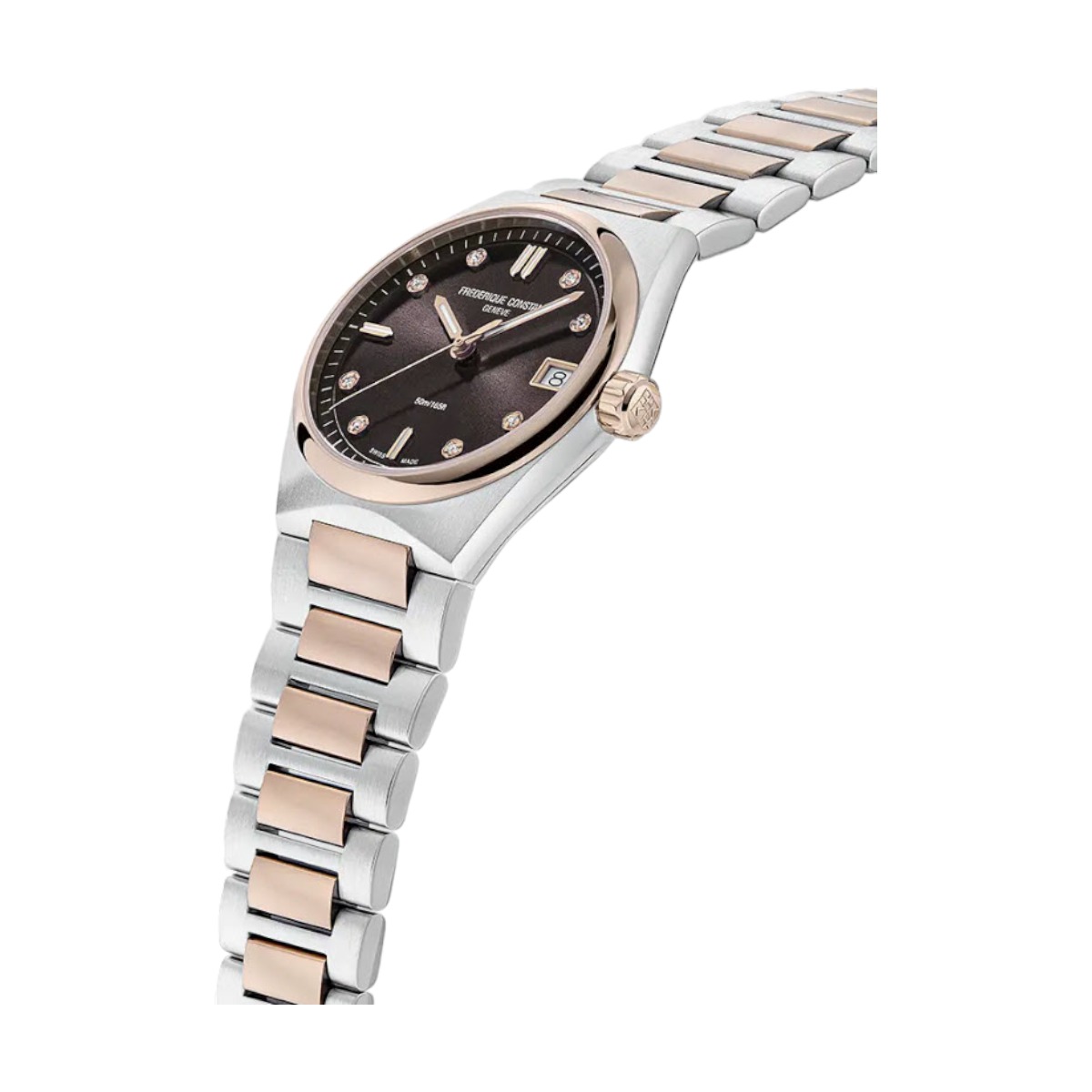 Frederique Constant Highlife Quartz Women's Watch, Brown and Rose Gold Dial