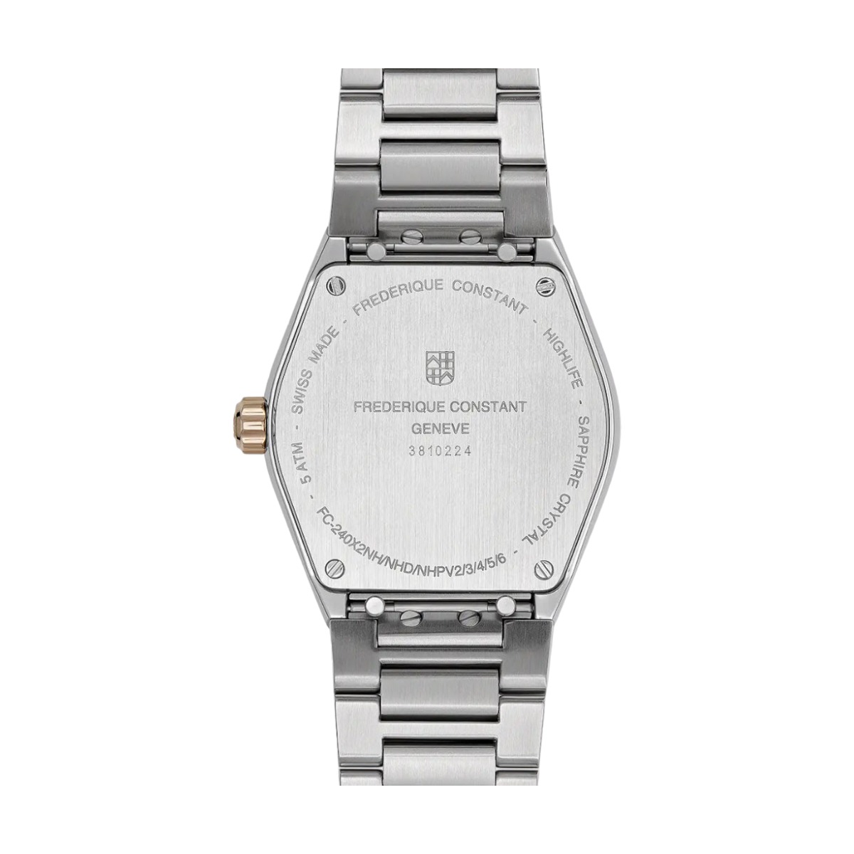 Frederique Constant Highlife Quartz Women's Watch, Brown and Rose Gold Dial