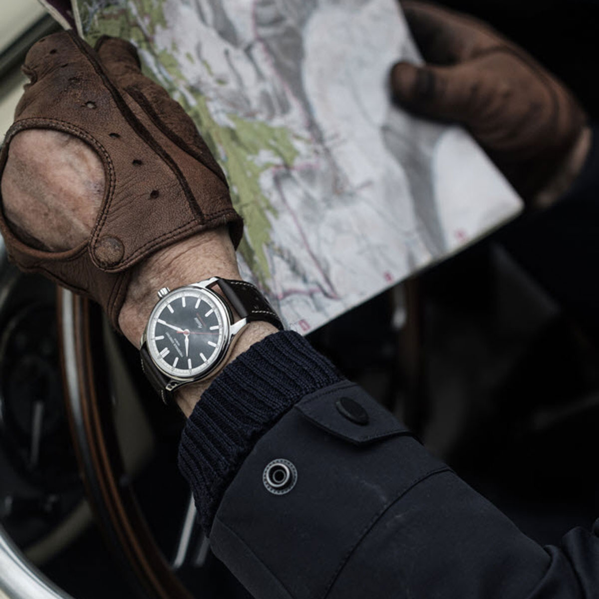 Frederique Constant Classics Vintage Rally Healey COSC Automatic 40mm Men's Watch, Green Dial